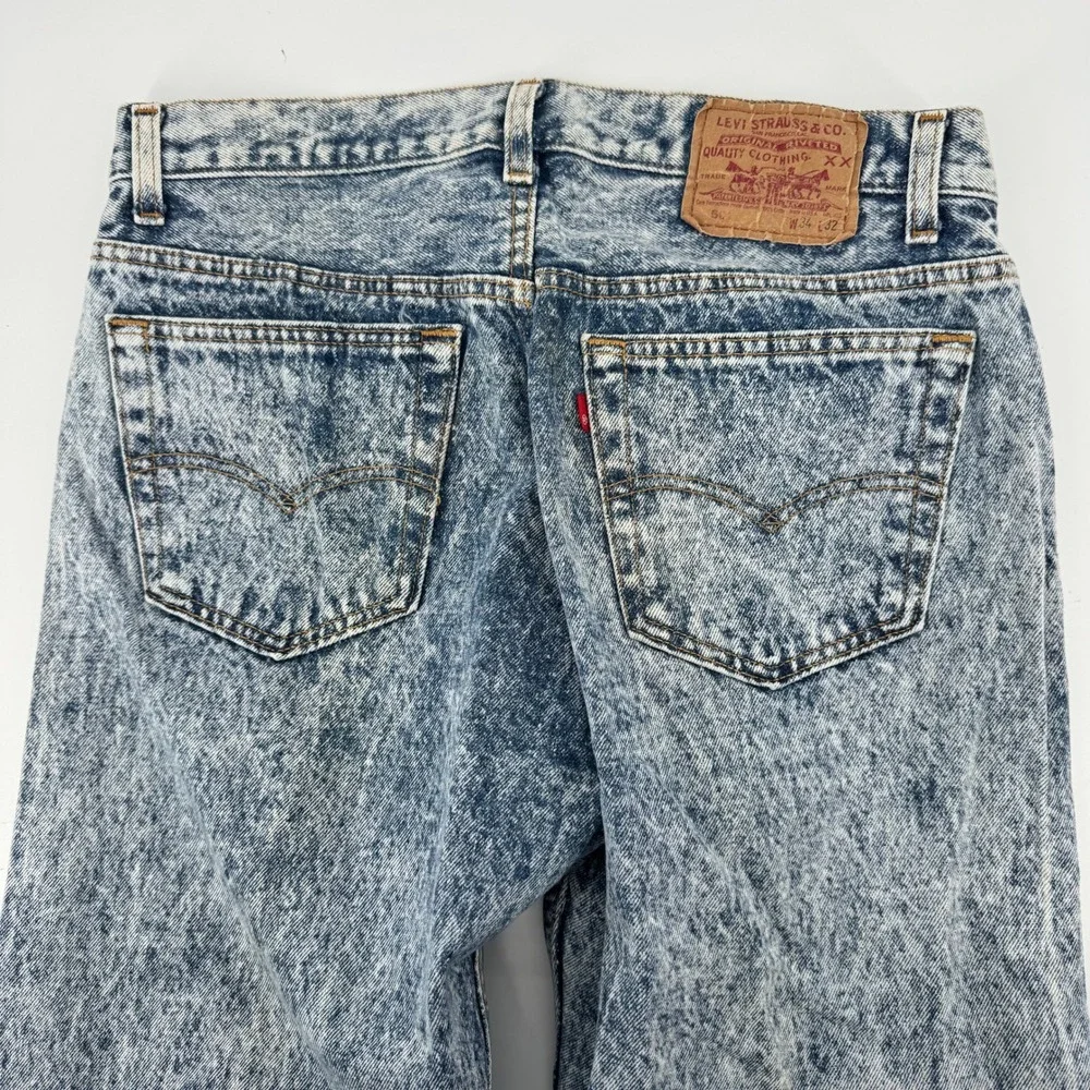 Vintage Levi's 501 Men's 32x32 Acid Wash Jeans USA Made Blue Denim‎ 90s Button